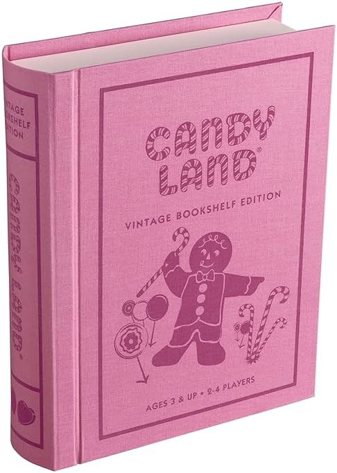 Candy Land Vintage Bookshelf Edition by WS Game Company, Classic Board Games for Kids with Linen-Wrapped Book Box, 1978 Retro Graphics & Slipcase, Ages 3+, Suitable for 2-4 Players - Product Image