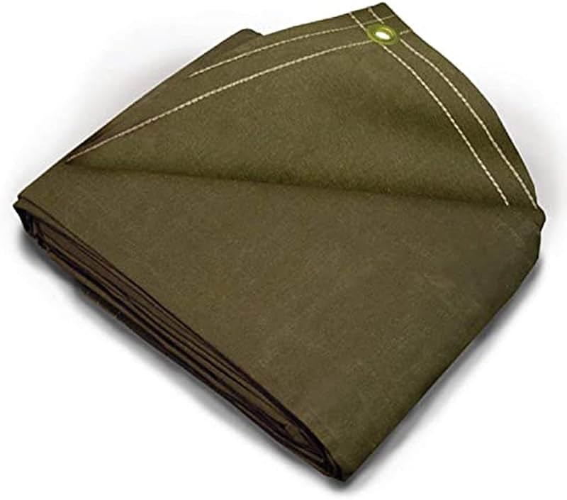 Tarps Now 20x20 ft Heavy Duty Canvas Tarp, 41 Mil, 18 Oz Industrial Grade Fabric with Stainless Steel Grommets, Reinforced Edges, Waxed Canvas Drop Cloth for Outdoors, Automotive, Construction & More - Product Image