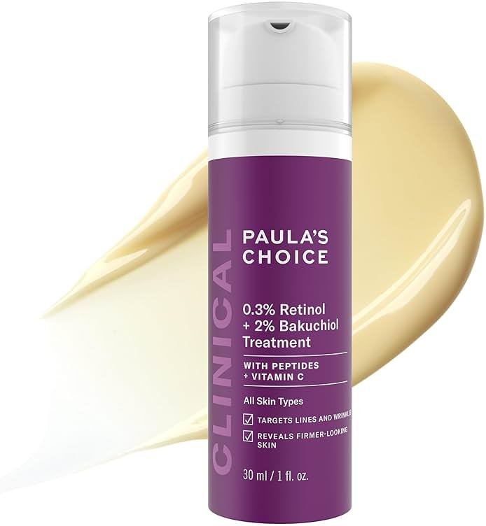Paula's Choice CLINICAL 0.3% Retinol + 2% Bakuchiol Face Serum Treatment, Anti-Aging Serum for Face with Ceramides, Hylauronic Acid, Vitamin C & E, Deep Wrinkles & Fine Lines, Fragrance-Free, 1 oz - Product Image