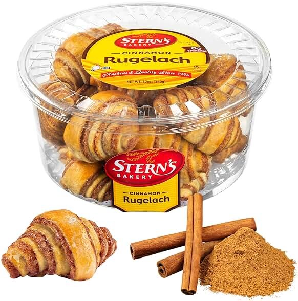 Cinnamon Rolls | Cinnamon Buns | Breakfast Pastry | Rugelach Pastries Cinnamon Croissants | No Coloring Added | Dairy & Nut Free | 13 oz Stern’s Bakery - Product Image