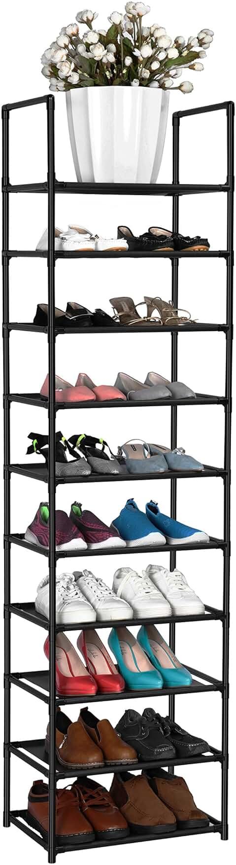 FIDUCIAL HOME 10 Tiers Shoe Rack 20-25 Pairs Sturdy Shoe Shelf - Product Image