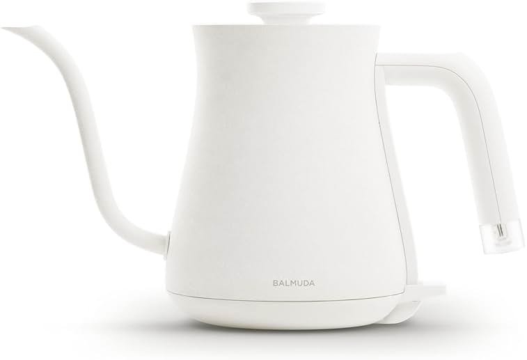 BALMUDA The Kettle | Electric Gooseneck Kettle | Lightweight | Stainless Steel | 0.6L (20fl oz) Capacity | Neon Light Indicator | Perfect for Tea and Coffee | US Version | White - Product Image