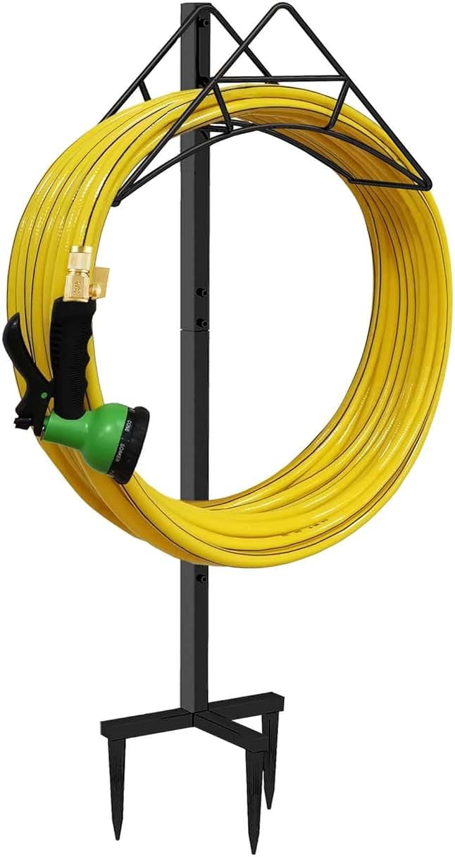 Artigarden Garden Hose Holder - Free Standing Metal Water Hose Stand Heavy Duty Flexible Pipe Storage Hanger Organizer for Lawn & Yard - Product Image
