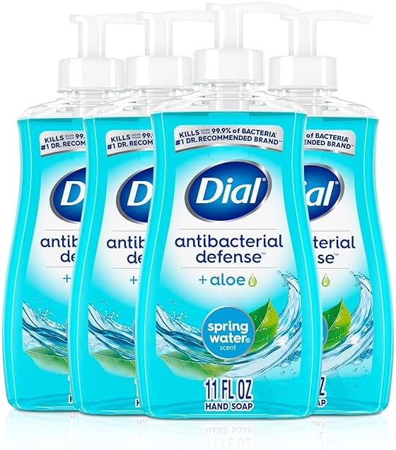 Dial Antibacterial Liquid Hand Soap, Spring Water, 11 fl oz (Pack of 4) - Product Image
