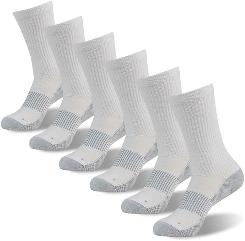 FOOTPLUS Hiking Copper Compression Socks,Unisex Cushioned Sole Arch Support Athletic Crew Running Socks - Product Image