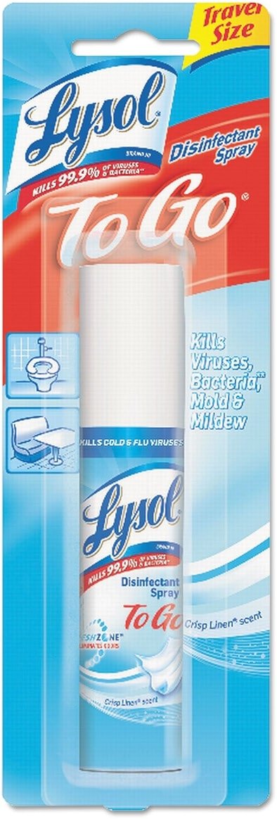 Lysol Disinfectant Spray to Go, Crisp Linen, 1 Ounce (Pack of 8) - Product Image
