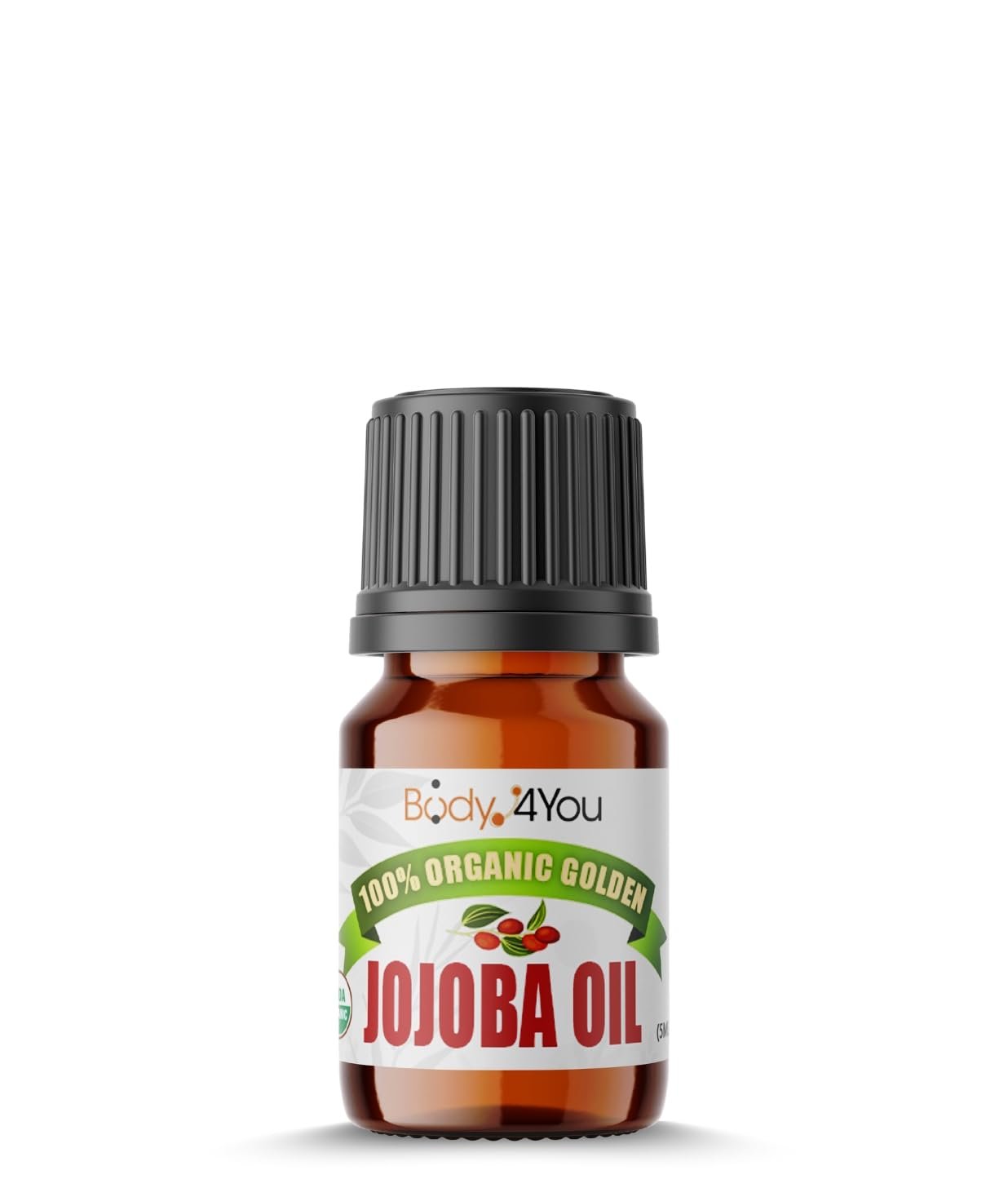 BodyJ4You Organic Jojoba Oil Piercing Aftercare - USDA 100% Pure Cold Pressed Ear Stretching Oil - Gauge Care Nose Septum Cartilage Tragus Navel - Natural Skin Recovery Moisturizer Vegan - 0.17 Fl Oz - Product Image