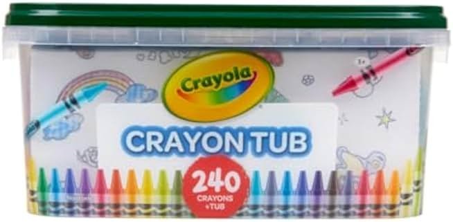 Crayola Crayon Tub (240ct), Bulk Crayons for Kids, Spring Craft Supplies, Classroom Coloring Gifts for Kids & Toddlers, Ages 3+ [Amazon Exclusive] - Product Image