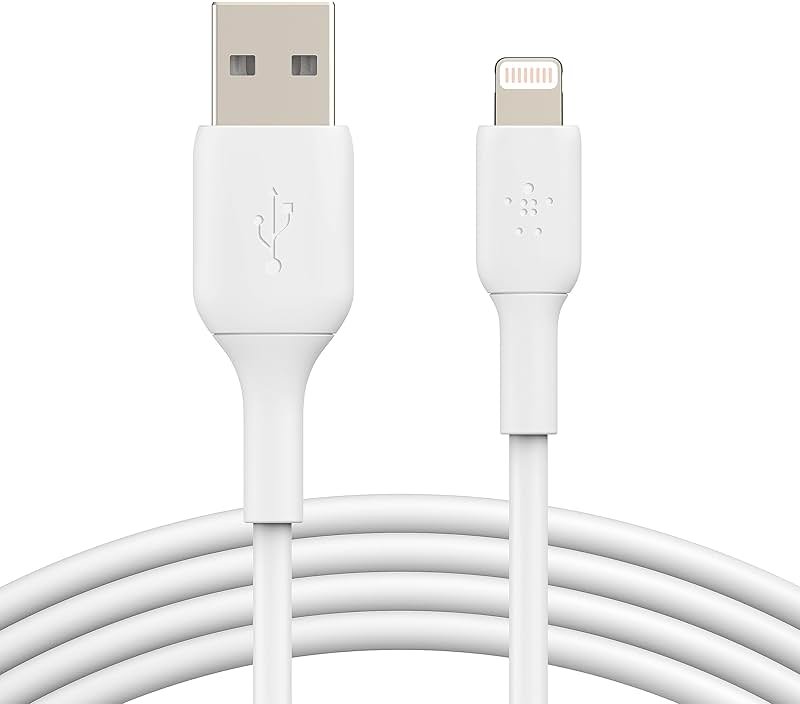 Belkin BoostCharge Lightning Cable - 9.8ft/3M - MFi Certified Apple iPhone Charger USB to Lightning Cable - iPhone Cable - iPhone Charger Cord - Apple Charger - USB Phone Charger - White - Product Image