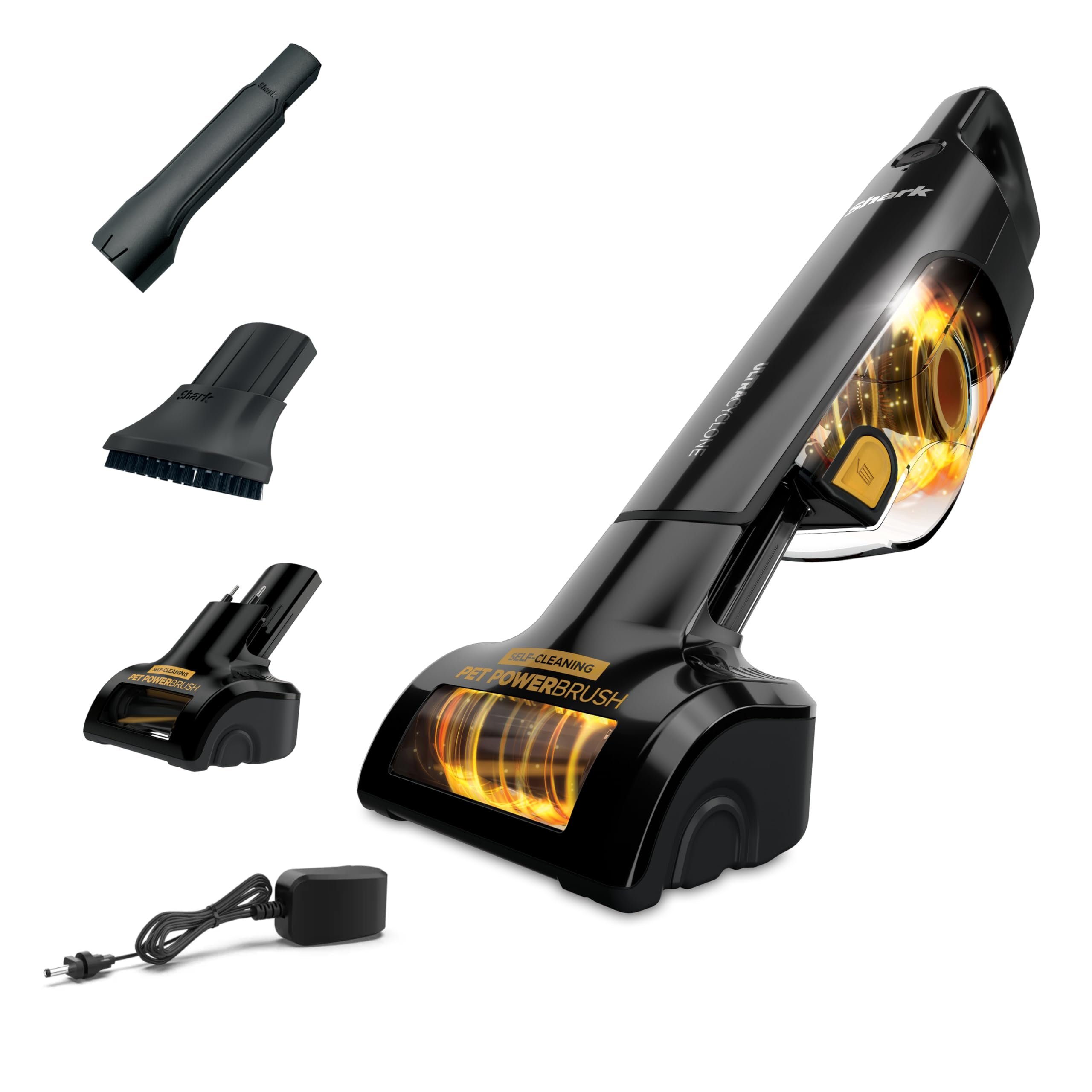 Shark UltraCyclone™ Pet Pro Plus Cordless Hand Vacuum, Powerful Suction, Handheld Vacuum for Car & Home, Pet Power Brush, Crevice Tool, Scrubbing Brush, XL Dust Cup, Black, CH951 - Product Image