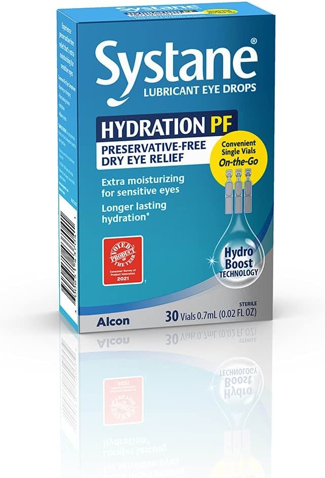 Systane Hydration Preservative-Free Lubricant Eye Drops, Transparent, 0.6 Fl Oz, 30 Count - Product Image