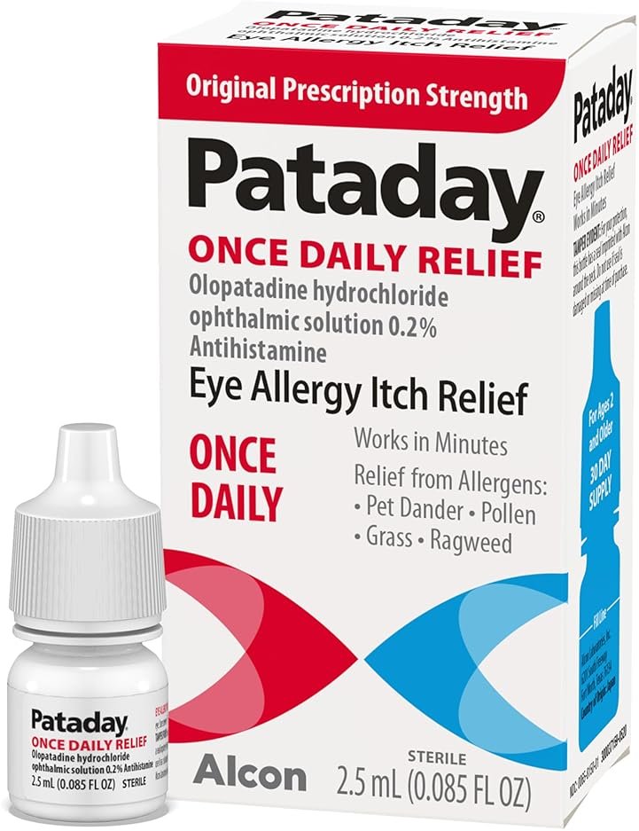 Pataday Once Daily Allergy Itch Relief Eye Drops, 2.5 ml, Olopatadine 0.2% Antihistamine Drops for Itchy Eyes, Targets Pollen, Ragweed, Grass & Pet Dander, Up to 16-Hour Relief - Product Image