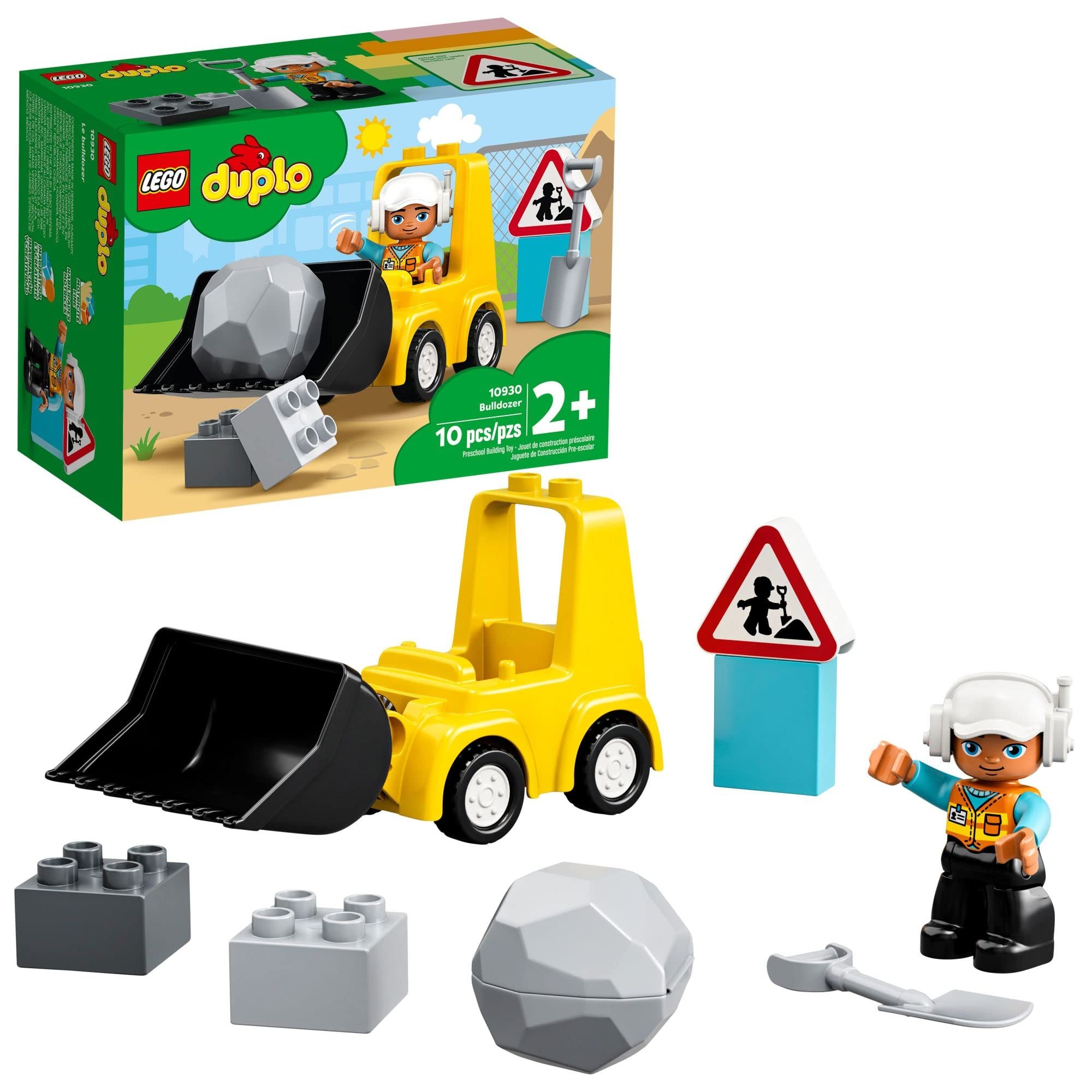 LEGO DUPLO Town Bulldozer Construction Vehicle 10930 Toy Set, Early Development and Activity Toys, Gift for Grandchildren, Toddlers, Boys & Girls Ages 2 Years Old and Up - Product Image