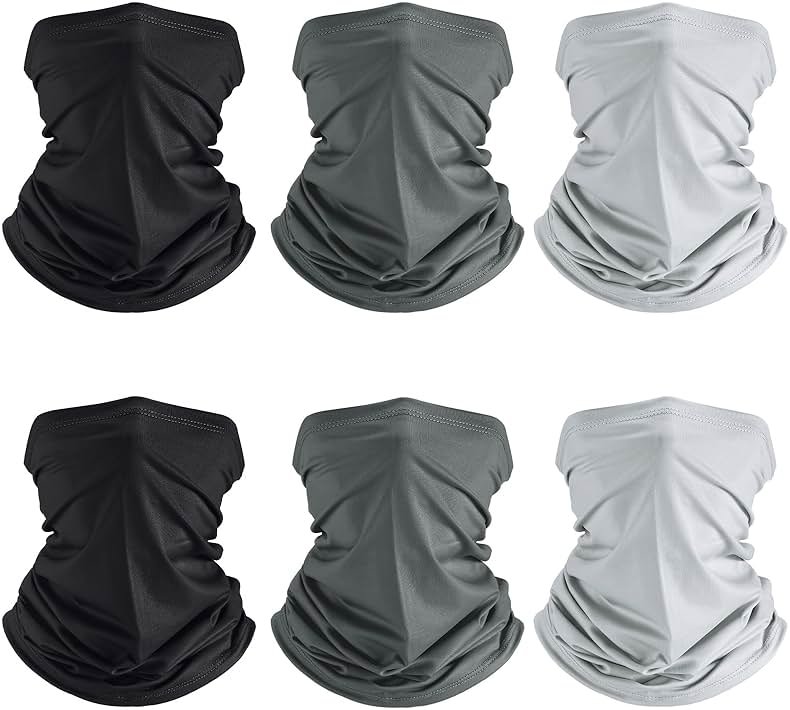 Geyoga 6 Pieces Summer UV Protection Cooling Neck Gaiter Face Clothing Neck Gaiter Mask Scarf Sunscreen Breathable Bandana - Product Image