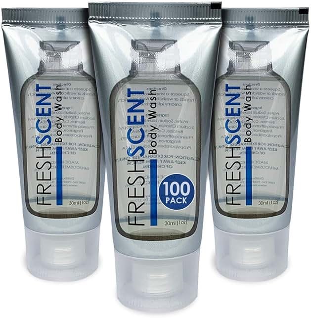 Freshscent Body Wash 1oz (100 Pack) Hotel Travel Size, Bulk Amenities and Toiletries for Hospitality - Product Image