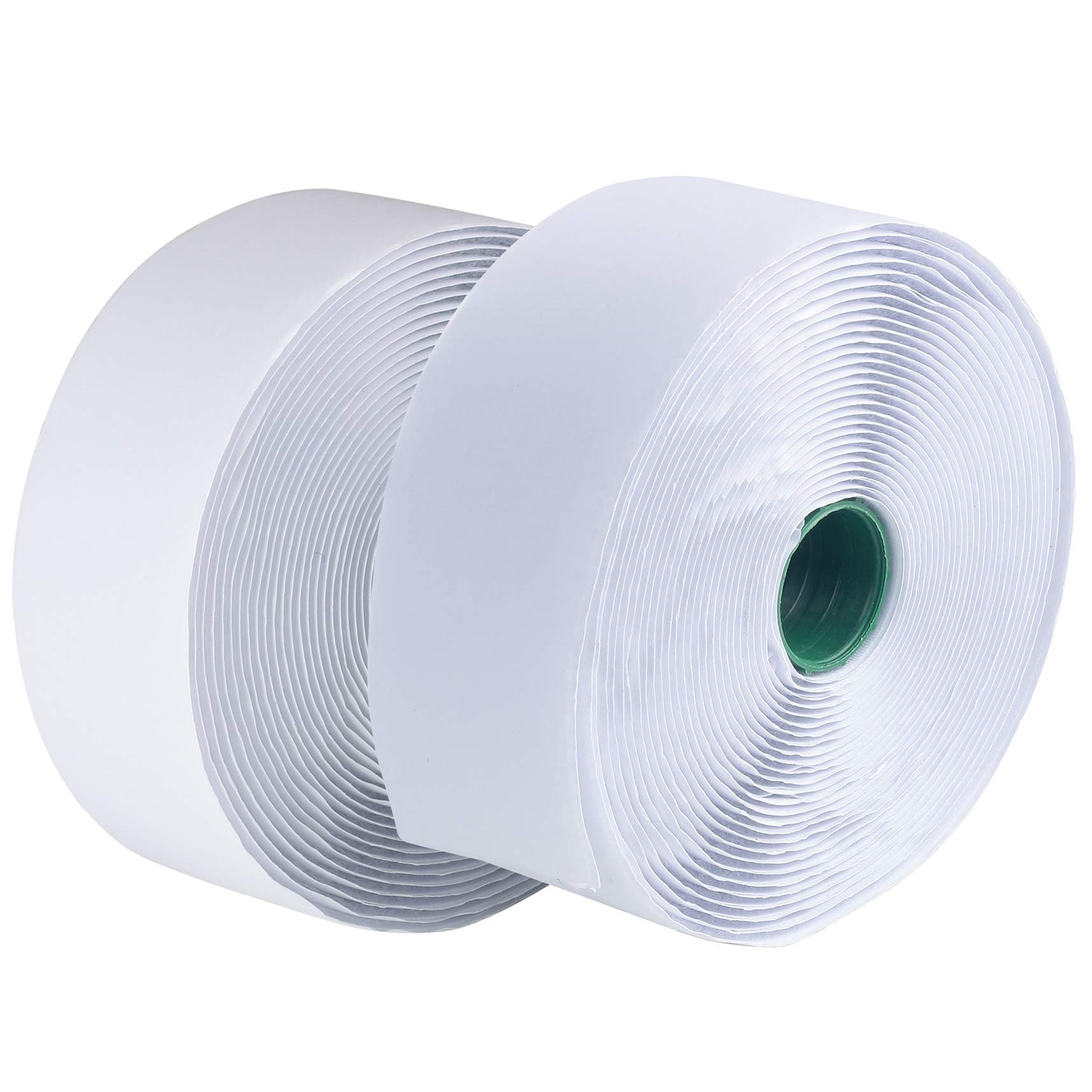 LLPT Hook and Loop Tape 2 Inch x 23 Feet Each Roll Heavy Duty Adhesive Industrial Strength Hook Loop Strip Mounting Tape for Indoor and Outdoor White (HTW230) - Product Image