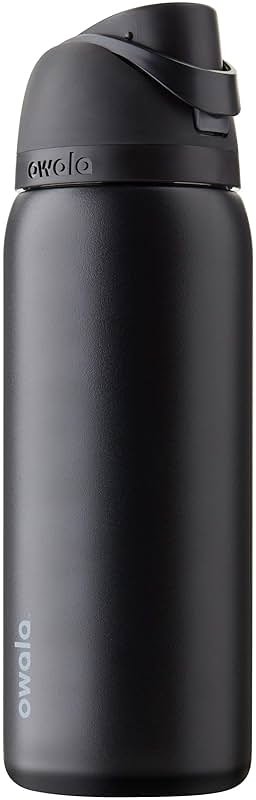 Owala FreeSip Insulated Stainless Steel Water Bottle with Straw, BPA-Free Sports Water Bottle, Great for Travel, 32 Oz, Very, Very Dark - Product Image