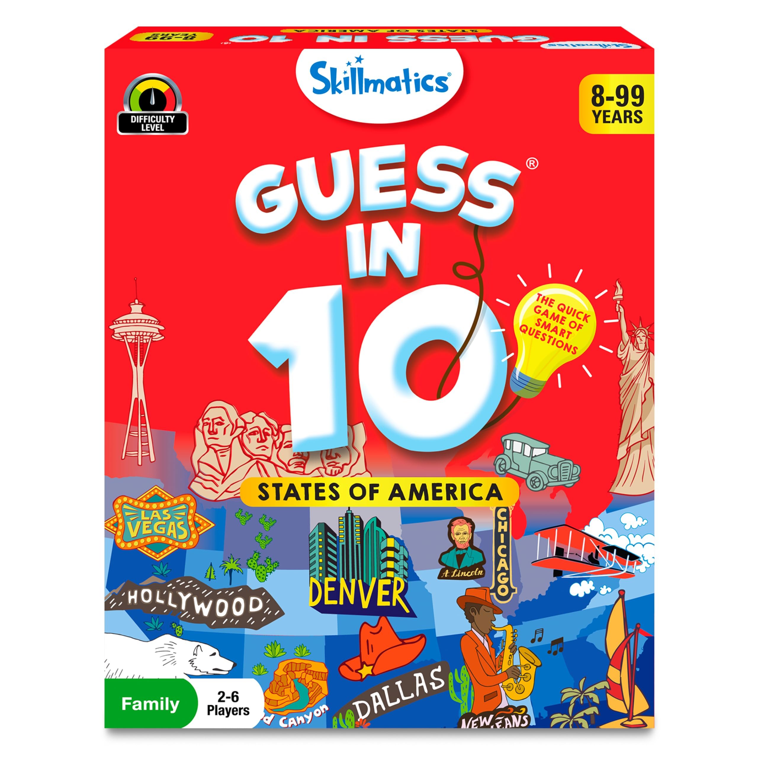 Skillmatics Guess in 10 States of America, Educational Travel Card Game for Ages 8 and Up, Boys, Girls, and Kids Who Love Board Games, Geography and History - Product Image