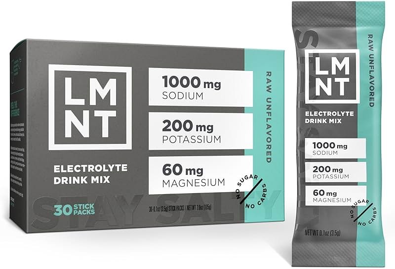 LMNT Zero Sugar Electrolytes - Raw Unflavored Salt | Drink Mix | 30-Count - Product Image