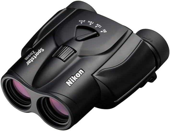 Nikon Sportstar Zoom 8-24x25mm Binoculars - Multi-Coated Lenses, Porro Prism Optics, Fast Focus Control - Compact Lightweight Binocular for Sports Events, Wildlife & Outdoor Viewing - Product Image