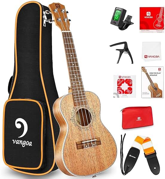 Tenor Ukulele 26 Inch Mahogany Professional Acoustic Ukelele Four String Wooden Hawaiian Uke Beginner Kit Ukuleles Bundle for Adult Starter Kit, by Vangoa - Product Image