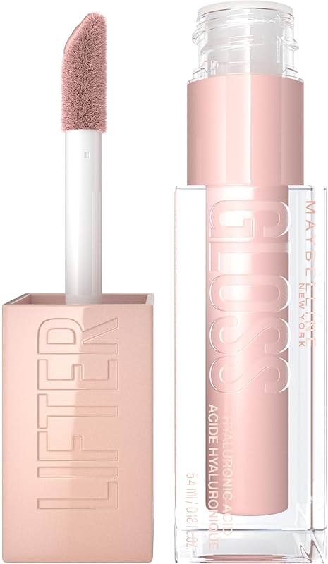 Maybelline Lifter Gloss, Hydrating Lip Gloss with Hyaluronic Acid, Ice, Pink Neutral, 0.18 Ounce - Product Image