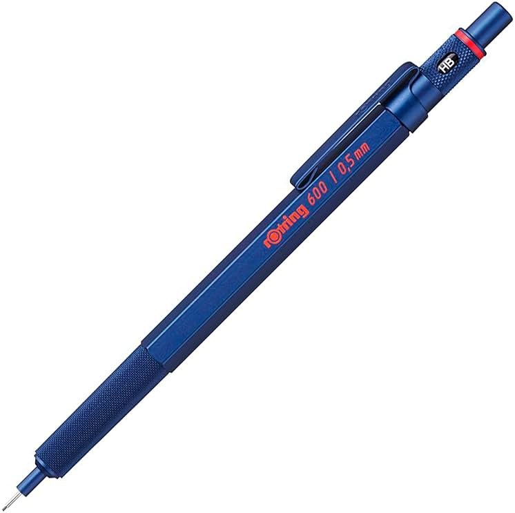Rotring 600 Mechanical Pencil 0.5 mm Blue Full-Metal Pencil Body Hexagonal Drafting Stocking Stuffer Holiday Gifts for College Students Christmas Gifts for Teachers - Product Image