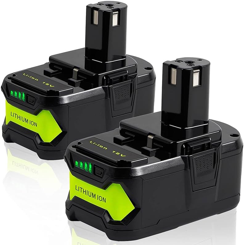 TenHutt 【Upgrade】 2 Packs 6.0Ah Lithium Replacement Battery for Ryobi 18V ONE+ Cordless Power Tool P108(130429054) Compatible with P102 P103 P104 P105 P107 P108 Lithium Battery - Product Image