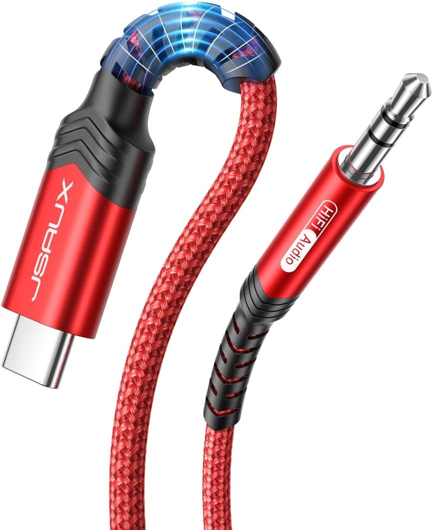 JSAUX USB C to 3.5mm Audio Aux Jack Cable for iPhone 17 Pro Max/Air [3.3ft], Type C to 3.5mm Headphone Car Stereo Cord Compatible with iPhone 16/15 Pro Max,Samsung Galaxy S25 S24, iPad Pro, Pixel 9/8 - Product Image