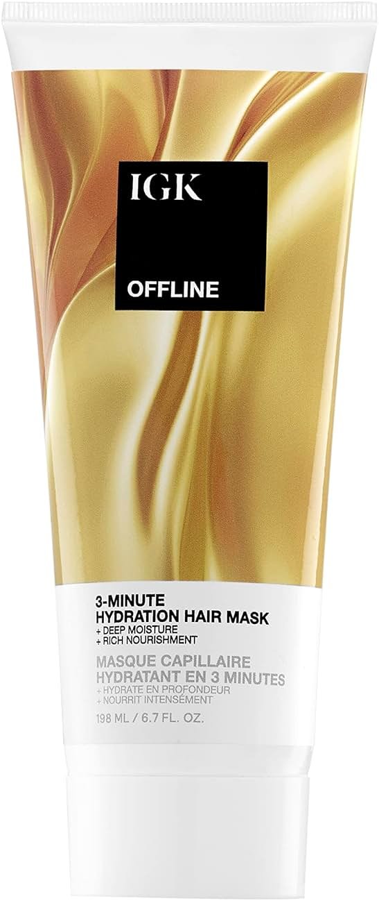 IGK OFFLINE 3-Minute Hydration Hair Mask – Deep Conditioning Treatment for Dry & Damaged Hair – Vegan & Cruelty-Free - Product Image