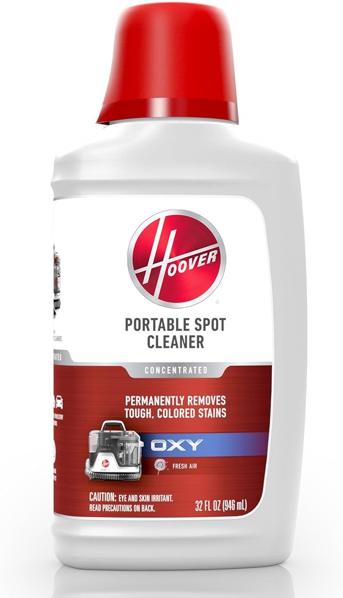 Hoover Oxy Portable Spot Cleaner Solution, 32 oz., Fresh Air Scent, Portable Cleaning Solution, Removes Tough Colored Stains from Carpet and Upholstery, Designed for Hoover CleanSlate Spot Cleaners - Product Image