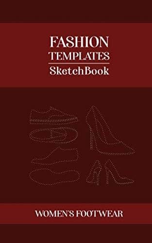 Fashion Templates Sketchbook WOMEN'S FOOTWEAR: 5x8 150 pg Dotted high heels shoes sneakers croquis for fashion design illustration - Product Image
