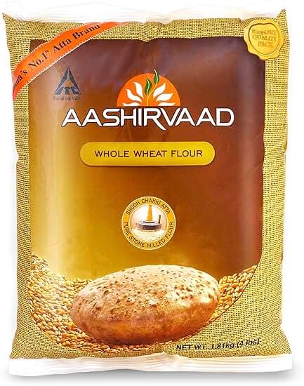 Aashirvaad Whole Wheat Flour - 4 Pound - Product Image