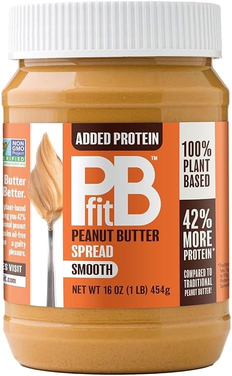 PBfit Peanut Butter Spread, 10g Plant Based Protein per Serving, Keto and Vegan Nut Butter, No Palm Oil, No Artificial Sweeteners or Preservatives, 16 oz - Product Image