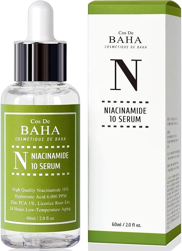 Cos De BAHA Niacinamide 10% Serum 2 Fl Oz – Zinc PCA, Hyaluronic Acid & Aloe for Balancing, Pore-Refining & Uneven Tone (60 ml) - Product Image
