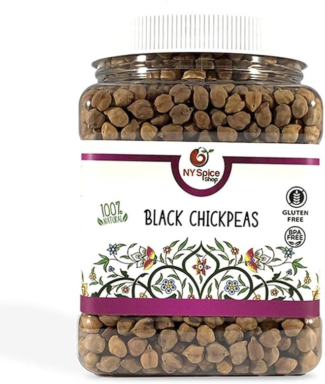 NY Spice Shop Black Chickpeas - 1.5 Pound Desi Kala Chana - 100% Natural Black Chana - Nutritious Dry Chickpeas - Protein Rich High Fiber Chick Peas Dried Bulk Satisfying Creations for Every Palate - Product Image