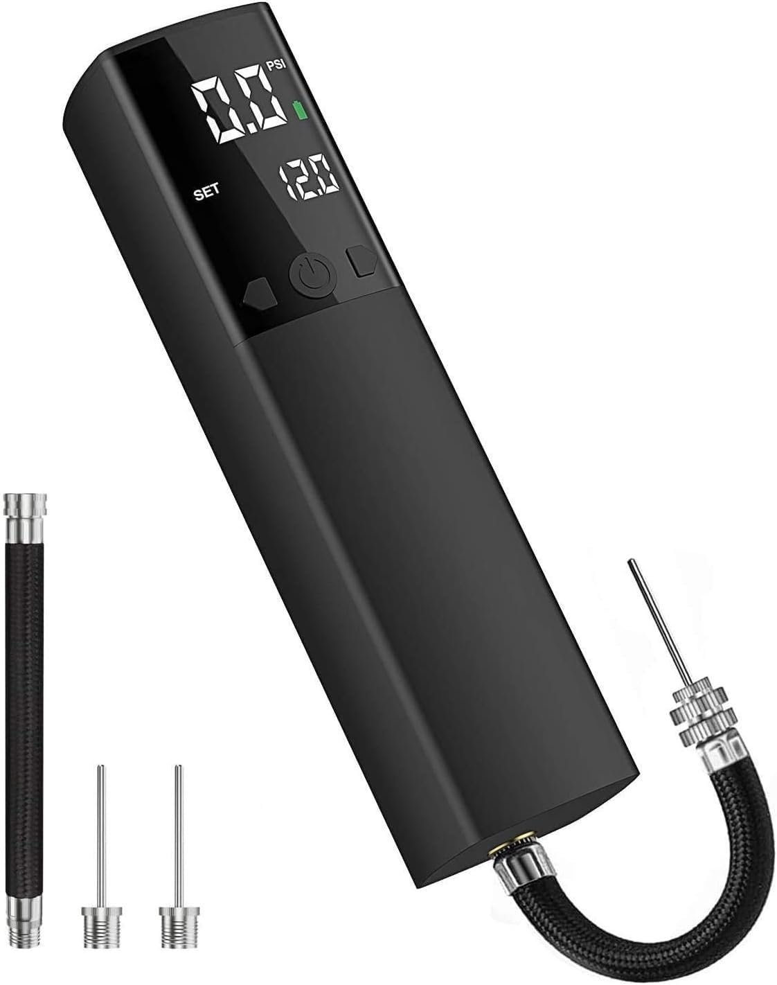 Pumteck Electric Ball Pump, Smart Air Pump Portable Fast Ball Inflation with Precise Pressure Gauge and Digital LCD Display for Football Basketball Volleyball Football - Product Image