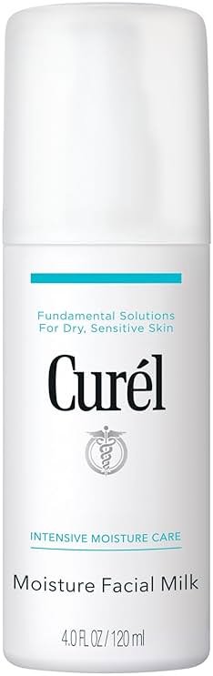 Curel Japanese Skin Care Moisture Facial Milk Moisturizer, Daily Face Lotion for Dry Sensitive Skin, pH Balanced, Unscented Advanced Ceramide Care Face Cream without Drying Alcohols, 4 Oz - Product Image