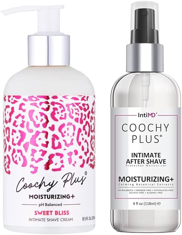 IntiMD Coochy Plus Intimate Shaving Complete Kit - Sweet Bliss & Organic After Shave Protection Soothing Moisturizer Mist - Antioxidant Formula Prevents Razor Burns, Itchiness & Ingrown Hair - Product Image