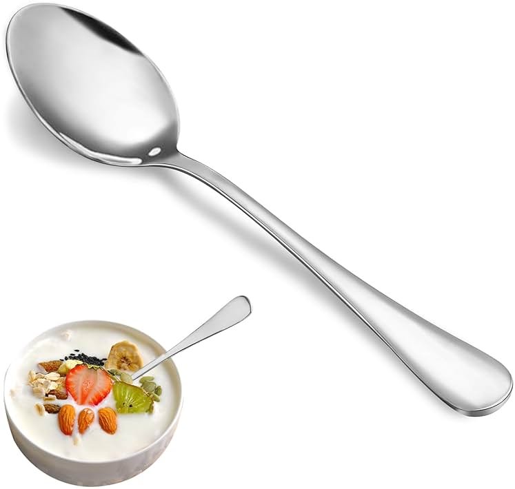 Teaspoon Set,16 Piece 6.7" Spoons Silverware, Premium Food Grade Stainless Steel Tea Spoons, Durable Small Spoon, Good Teaspoons, Kitchen Dessert Spoon Set, Mirror Finish & Dishwasher Safe - Product Image