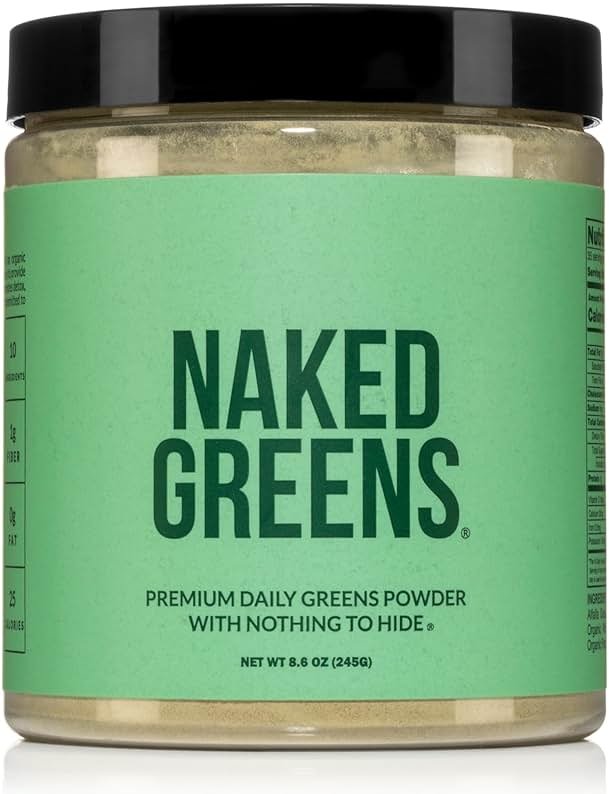 NAKED Super Greens Powder Organic Greens Supplement - Only 10 Premium Ingredients - Vegan, Non-GMO, Prebiotic and Probiotic - 35 Servings - Product Image