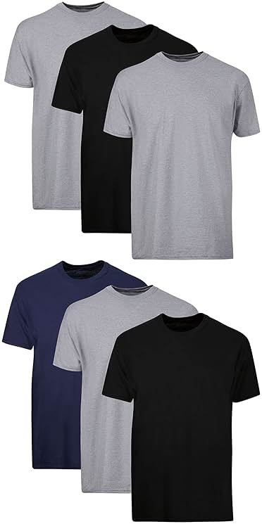Hanes Men's Undershirt Packs, Stay-Tucked Soft Cotton Undershirts, Best Undershirts for Men, White/Black/Asstd Multipacks - Product Image