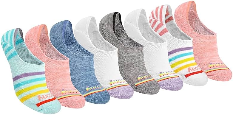 Saucony Women's 8 Pairs No Show Cushioned Invisible Liner Socks - Product Image