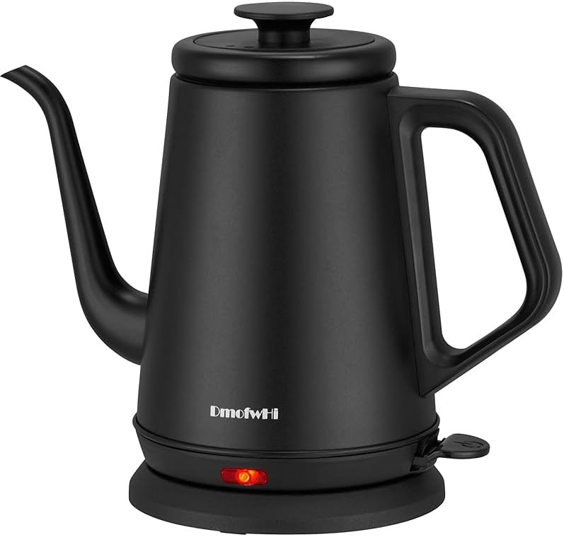 DmofwHi Gooseneck Electric Kettle(1.0L),1000W Electric Tea Kettle of 304 Stainless Steel,Auto Shut off,Water Kettle for Coffee and Tea -Matte Black - Product Image
