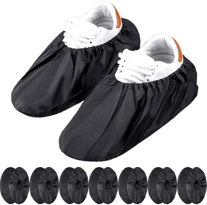 Frienda 8 Pairs Non Slip Reusable Shoe Covers Waterproof Boot Covers for Household Carpet Floor Protection Machine Washable(Large) - Product Image