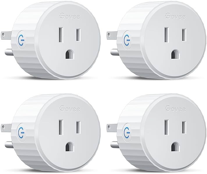 Govee Smart Plug, WiFi Plugs Work with Alexa & Google Assistant, Smart Outlet with Timer & Group Controller, WiFi Outlet for Home, No Hub Required, ETL & FCC Certified, 2.4G WiFi Only, 4 Pack - Product Image