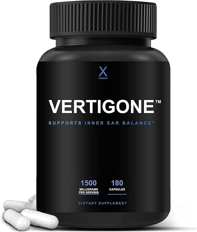 HUMANX VertiGone - Vertigo Relief - Time-Tested Ingredients - Ancient Natural Inner Ear Balance Supplement - Relieves Dizziness, Nausea, Spinning & Swaying Sensations - Non GMO - Dizzy Aid Pills - Product Image