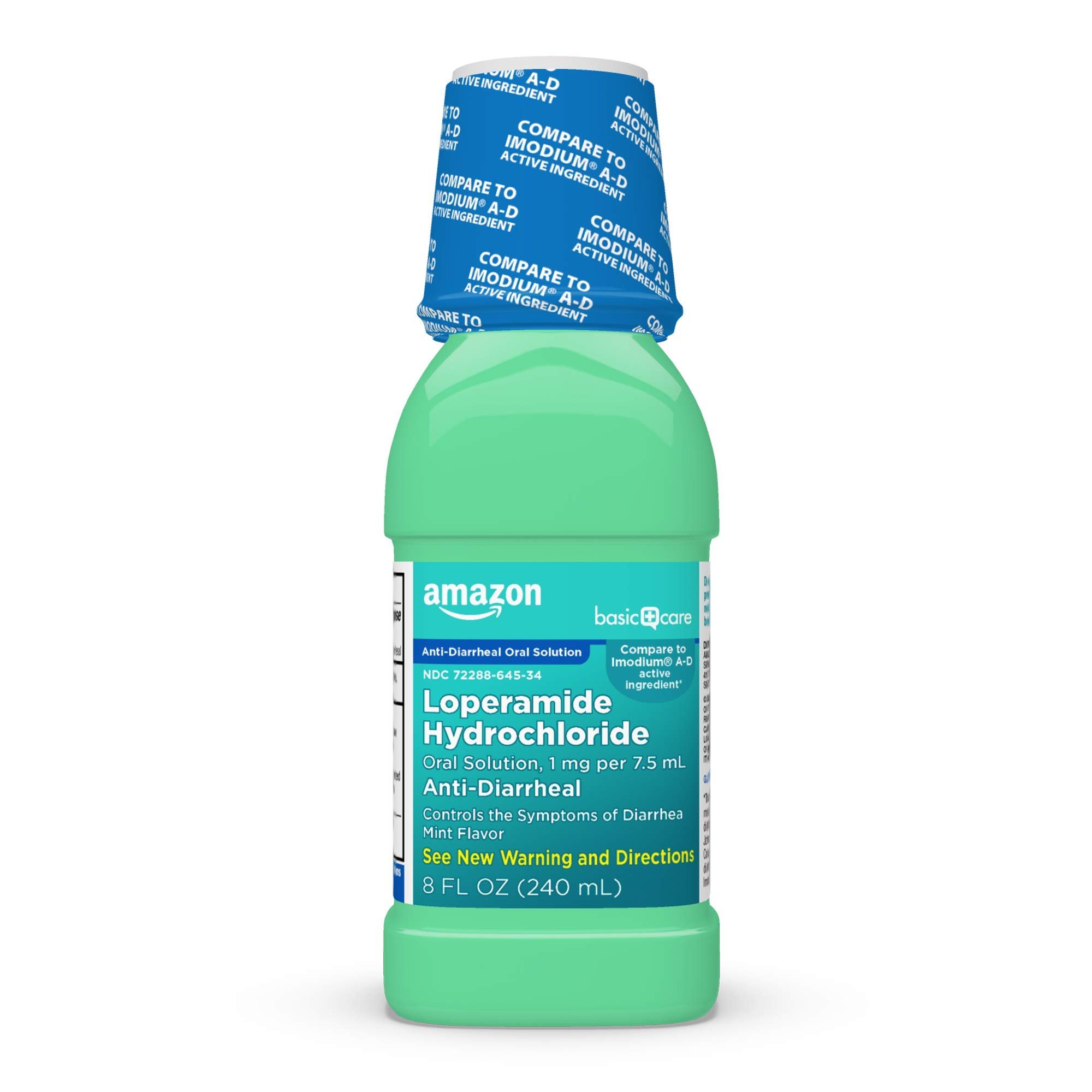 Amazon Basic Care Loperamide Hydrochloride Oral Solution, 1 mg per 7.5 ml, Anti-Diarrheal Medicine, Anti-Diarrhea Medicine For Kids and Adults 12 Years and Over, Mint, 8 Fluid Ounces (Pack of 1) - Product Image
