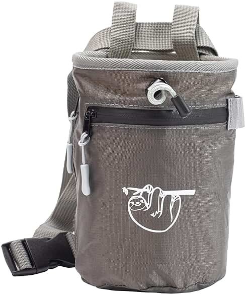 Chalk Bag for Rock Climbing, Climbing Chalk Bag for Bouldering with 2 Large Zipper Storage Pockets, Premium Gym Chalk Bag for Weightlifting, Great Gift and Rock Climbing Gear - Product Image