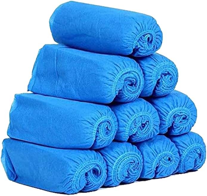 Disposable Shoe Covers 100PCS 400g Non-Slip Durable Indoor Boot Overshoes Protector Thicked Non-Woven Fabric Shoe Covers for Carpet Floor Protection Construction Offices One Size Fits All (Blue)… - Product Image